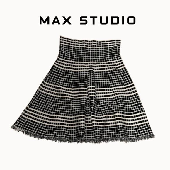 Max Studio Dresses & Skirts - Max Studio High Waisted Midi Checkered Skirt Size M/L